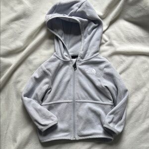 The North Face baby Light Gray Blue Full-Zip Fleece Hoodie size 12-18m